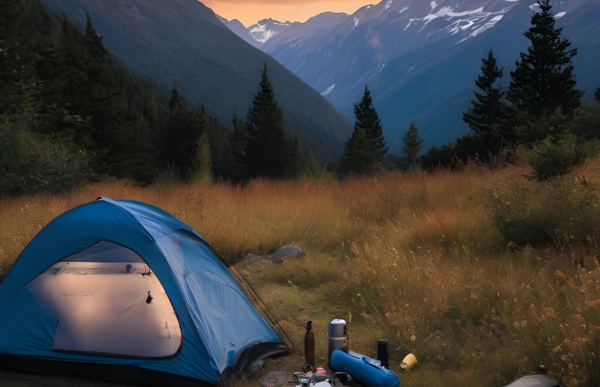 camping in the mountains