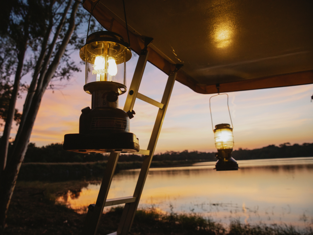 lantern on car camping